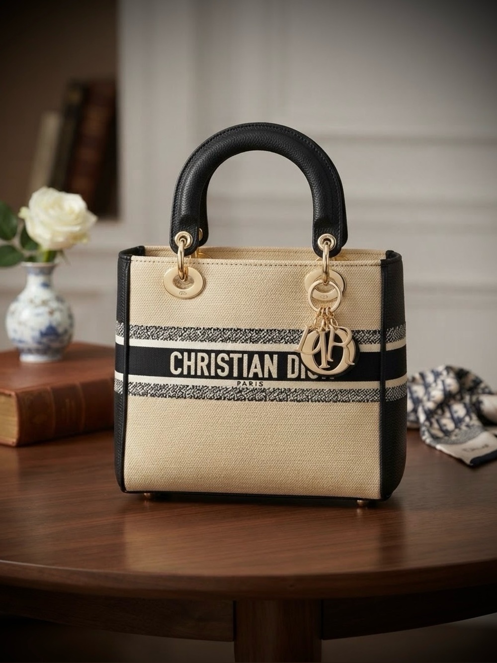 Dior Bag W/ Both Gold Chain & Guitar Strap - Picture 1 of 2